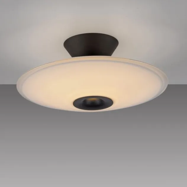 LED Deckenleuchte, ELIPSA, schwarz, Tronicdimmer, Opalglas
