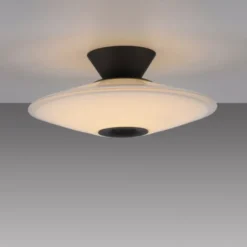 LED Deckenleuchte, ELIPSA, schwarz, Tronicdimmer, Opalglas