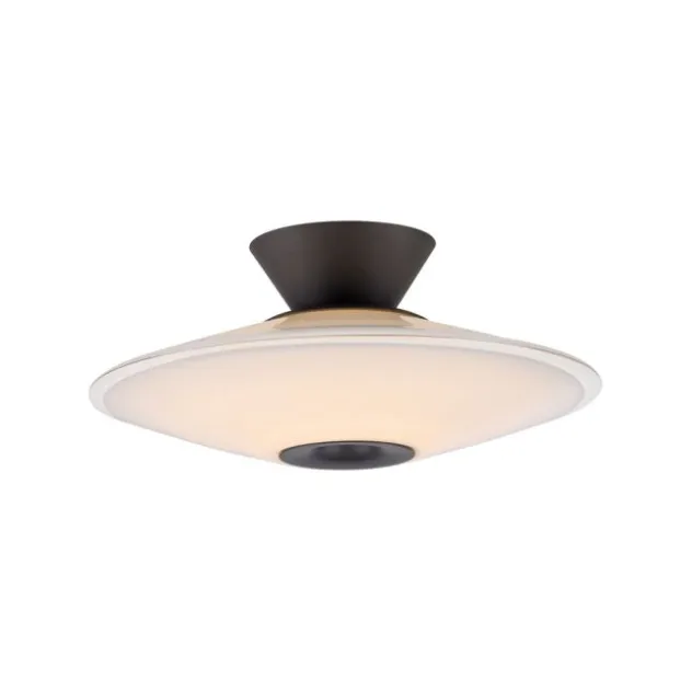 LED Deckenleuchte, ELIPSA, schwarz, Tronicdimmer, Opalglas
