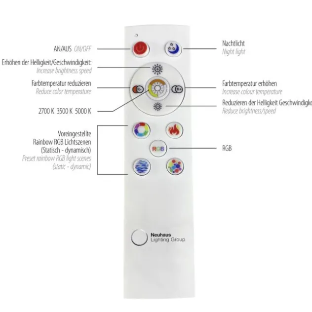 LED-Deckenleuchte, Farbwechsel, Fernbedienung, dimmbar