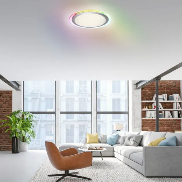 LED Deckenleuchte flach 45x45cm rund weiß dimmbar Farbspiel CCT LED Panel