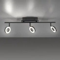 LED Deckenleuchte 3 flammig anthrazitfarbig drehbar IP44 warmweiß