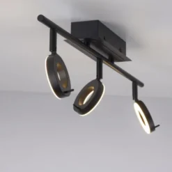 LED Deckenleuchte 3 flammig anthrazitfarbig drehbar IP44 warmweiß