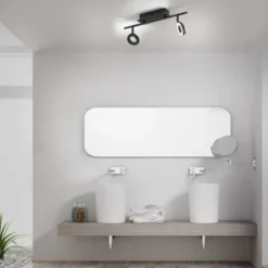 LED Deckenleuchte 2 flammig anthrazitfarbig drehbar IP44 warmweiß