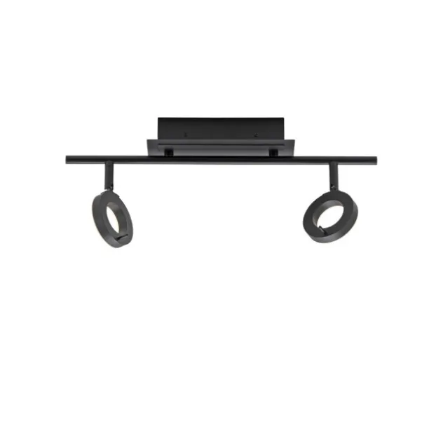 LED Deckenleuchte 2 flammig anthrazitfarbig drehbar IP44 warmweiß