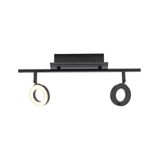 LED Deckenleuchte 2 flammig anthrazitfarbig drehbar IP44 warmweiß