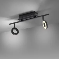 LED Deckenleuchte 2 flammig anthrazitfarbig drehbar IP44 warmweiß