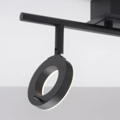LED Deckenleuchte 2 flammig anthrazitfarbig drehbar IP44 warmweiß