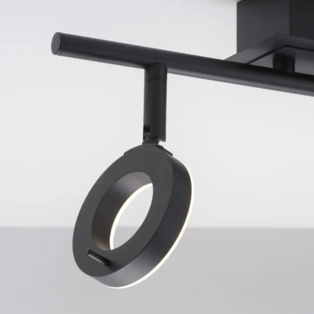 LED Deckenleuchte 2 flammig anthrazitfarbig drehbar IP44 warmweiß