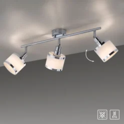 LED Deckenleuchte 3 flammig chrom glänzend drehbar Wohnlampe