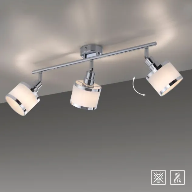 LED Deckenleuchte 3 flammig chrom glänzend drehbar Wohnlampe