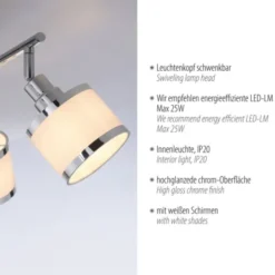 LED Deckenleuchte 3 flammig chrom glänzend drehbar Wohnlampe