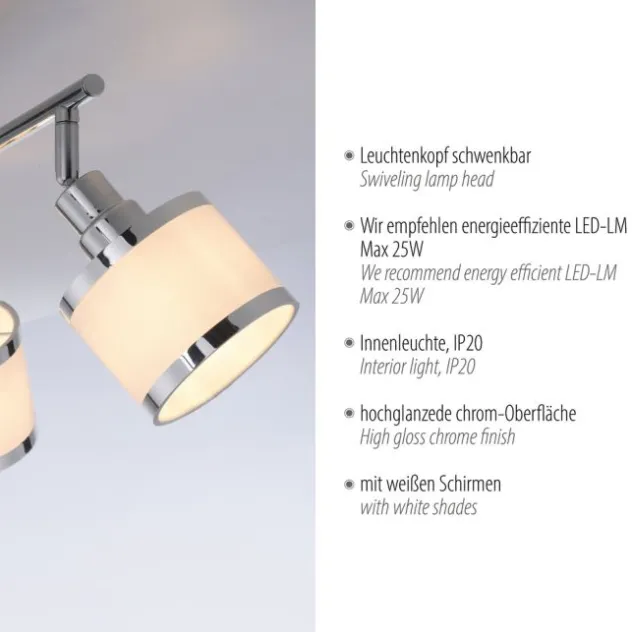 LED Deckenleuchte 3 flammig chrom glänzend drehbar Wohnlampe