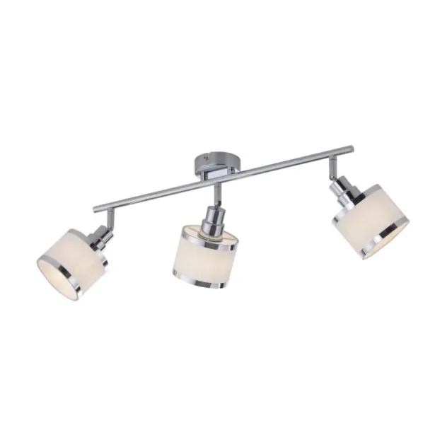 LED Deckenleuchte 3 flammig chrom glänzend drehbar Wohnlampe
