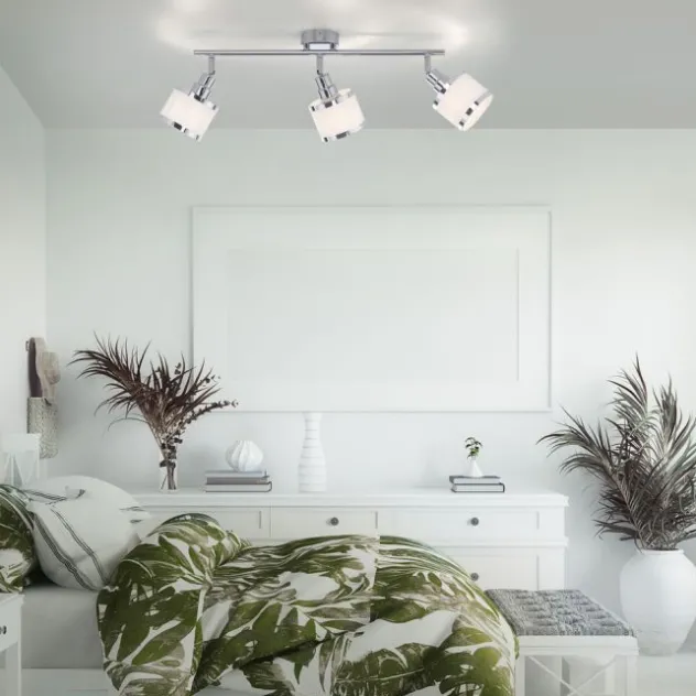 LED Deckenleuchte 3 flammig chrom glänzend drehbar Wohnlampe