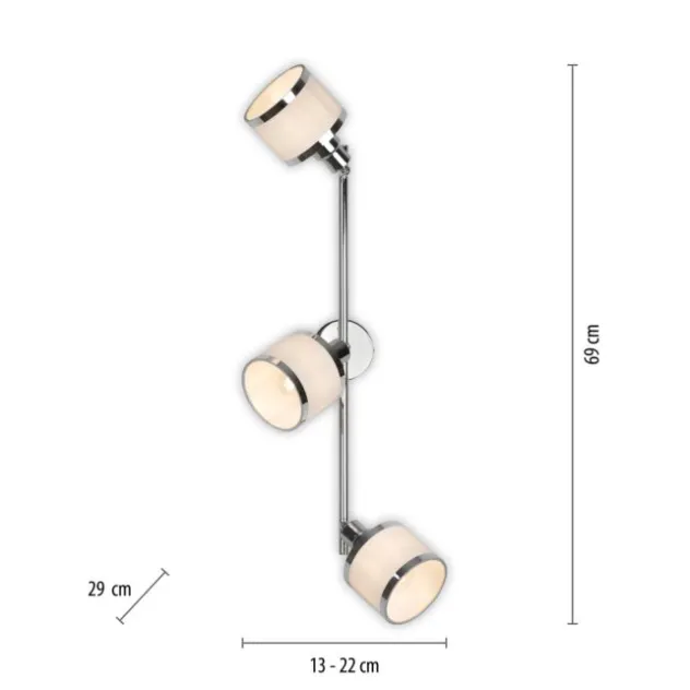 LED Deckenleuchte 3 flammig chrom glänzend drehbar Wohnlampe