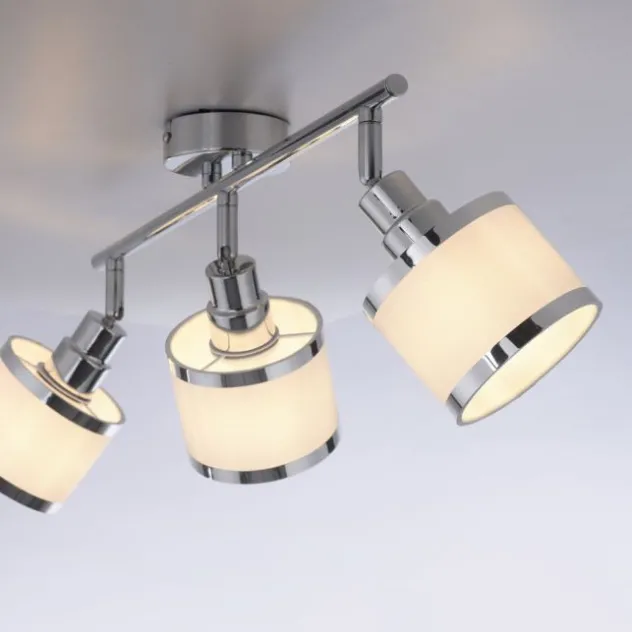 LED Deckenleuchte 3 flammig chrom glänzend drehbar Wohnlampe