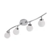 LED Deckenleuchte, 4-flammig, chrom, Strahlerleiste, dimmbar, Fernbedienung