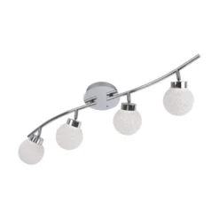LED Deckenleuchte, 4-flammig, chrom, Strahlerleiste, dimmbar, Fernbedienung