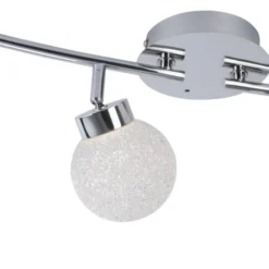 LED Deckenleuchte, 4-flammig, chrom, Strahlerleiste, dimmbar, Fernbedienung