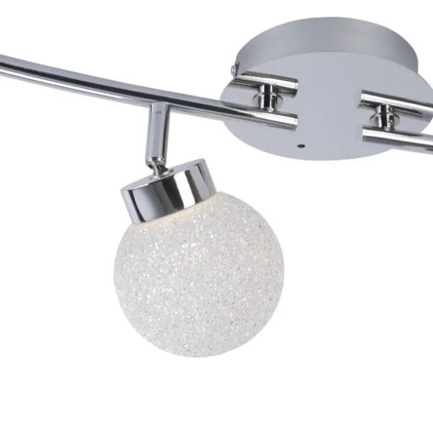 LED Deckenleuchte, 4-flammig, chrom, Strahlerleiste, dimmbar, Fernbedienung