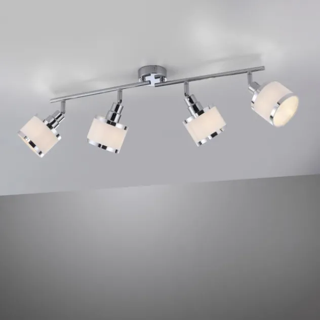 LED Deckenleuchte 4 flammig chrom glänzend drehbar Innenlampe
