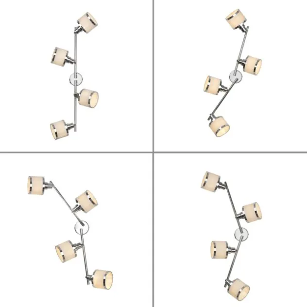 LED Deckenleuchte 4 flammig chrom glänzend drehbar Innenlampe