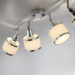 LED Deckenleuchte 4 flammig chrom glänzend drehbar Innenlampe