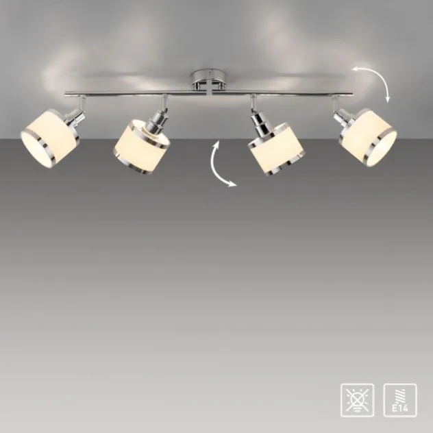 LED Deckenleuchte 4 flammig chrom glänzend drehbar Innenlampe