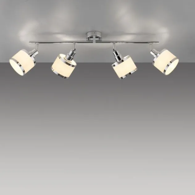 LED Deckenleuchte 4 flammig chrom glänzend drehbar Innenlampe