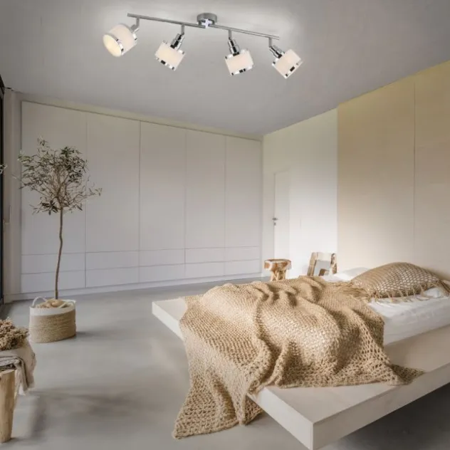 LED Deckenleuchte 4 flammig chrom glänzend drehbar Innenlampe