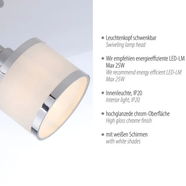 LED Deckenleuchte 2 flammig chrom glänzend drehbar Innenleuchte