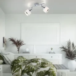LED Deckenleuchte 2 flammig chrom glänzend drehbar Innenleuchte