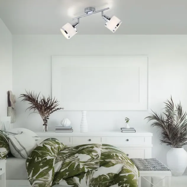 LED Deckenleuchte 2 flammig chrom glänzend drehbar Innenleuchte