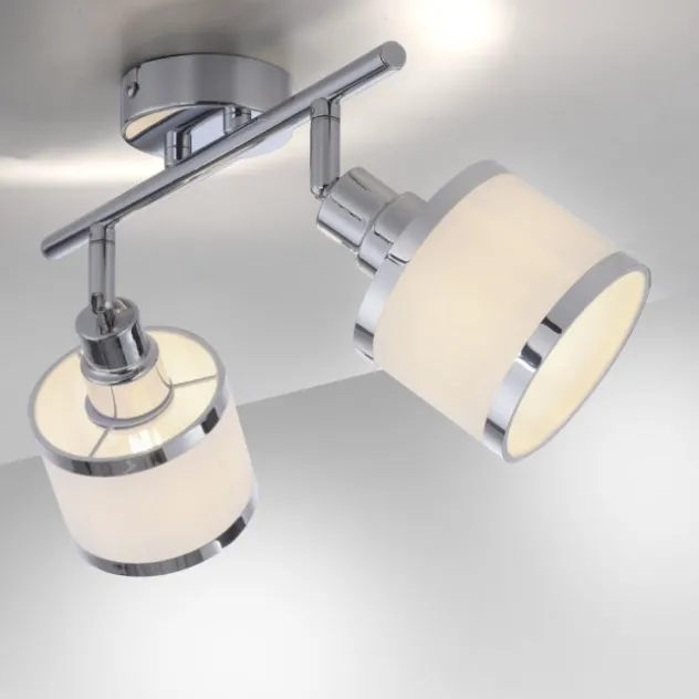 LED Deckenleuchte 2 flammig chrom glänzend drehbar Innenleuchte