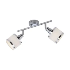 LED Deckenleuchte 2 flammig chrom glänzend drehbar Innenleuchte