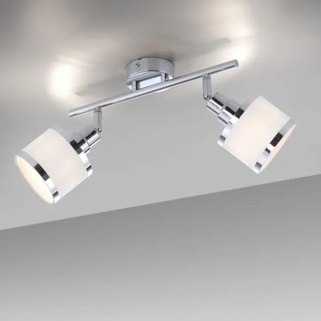 LED Deckenleuchte 2 flammig chrom glänzend drehbar Innenleuchte