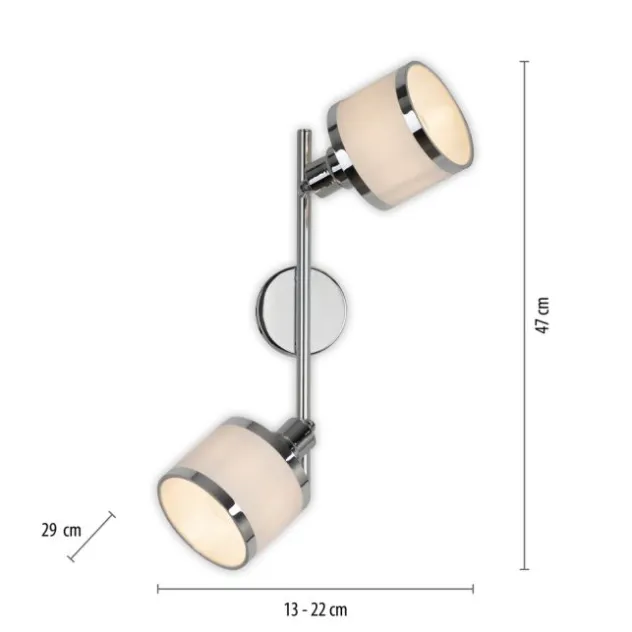 LED Deckenleuchte 2 flammig chrom glänzend drehbar Innenleuchte