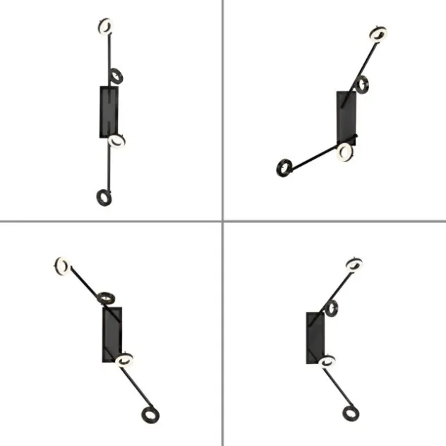 LED Deckenleuchte 4 flammige anthrazitfarbig drehbar IP44 warmweiß