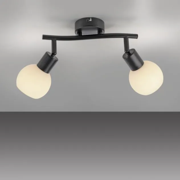 LED Deckenleuchte 2 flammig schwarz Spot drehbar zeitloses Design