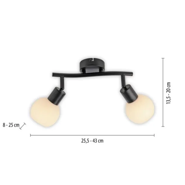 LED Deckenleuchte 2 flammig schwarz Spot drehbar zeitloses Design