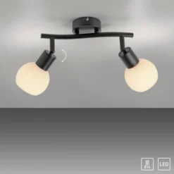 LED Deckenleuchte 2 flammig schwarz Spot drehbar zeitloses Design