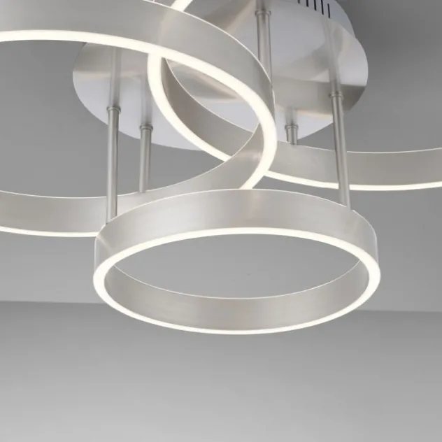 LED Deckenleuchte 3 flammig silber Up- Downlight dimmbar Fernbedienung