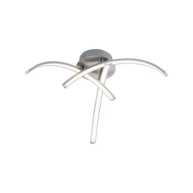 LED Deckenleuchte, 3-flammig, stahl, gebogene Form, filigran