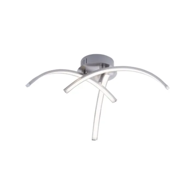 LED Deckenleuchte, 3-flammig, stahl, gebogene Form, filigran