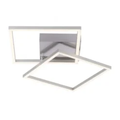 LED Deckenleuchte 2 flammig, stahl quadratisch, warmweiß