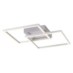 LED Deckenleuchte 2 flammig, stahl quadratisch, warmweiß