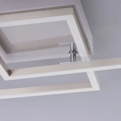 LED Deckenleuchte 2 flammig, stahl quadratisch, warmweiß