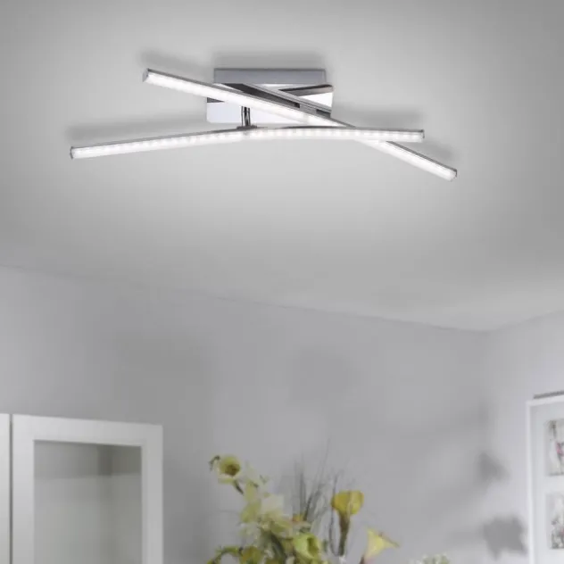 LED Deckenleuchte, Flur, Wohnzimmer, chrom, filigran, modern