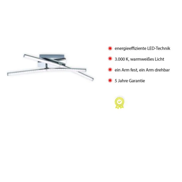 LED Deckenleuchte, Flur, Wohnzimmer, chrom, filigran, modern